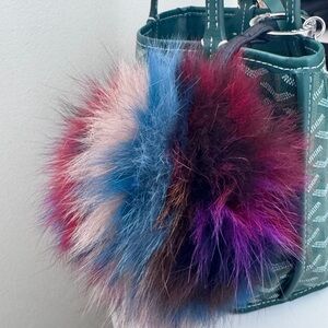 Jocelyn Super Swirl Fox Fur & Leather Bag Charm